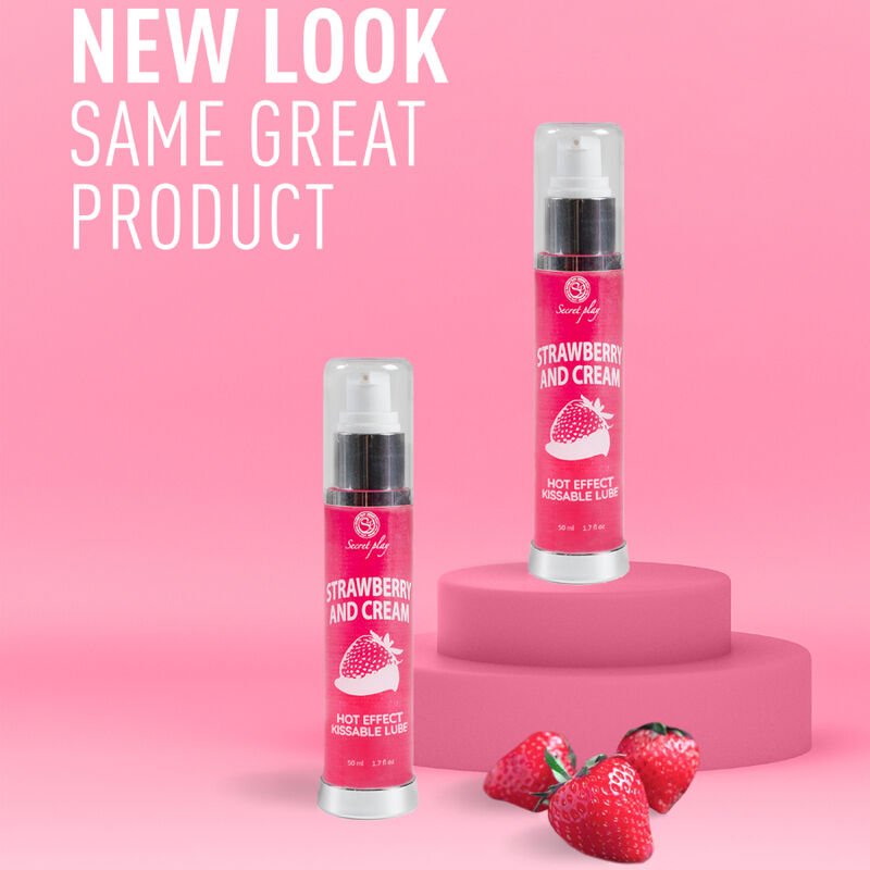 SECRETPLAY - LUBRIFICANTE 2-1 EFEITO TÉRMICO MORANGO E CREME 50 ML