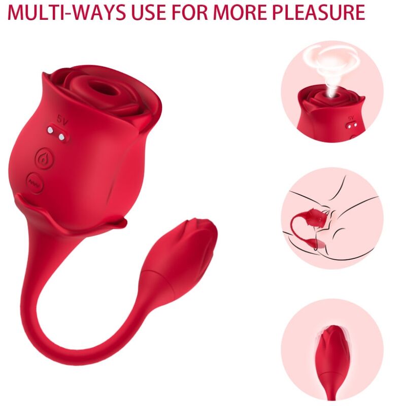 ARMONY - SUCKER DE CLITÓRIS ROSA E VIBRADOR 10 MODOS VERMELHO