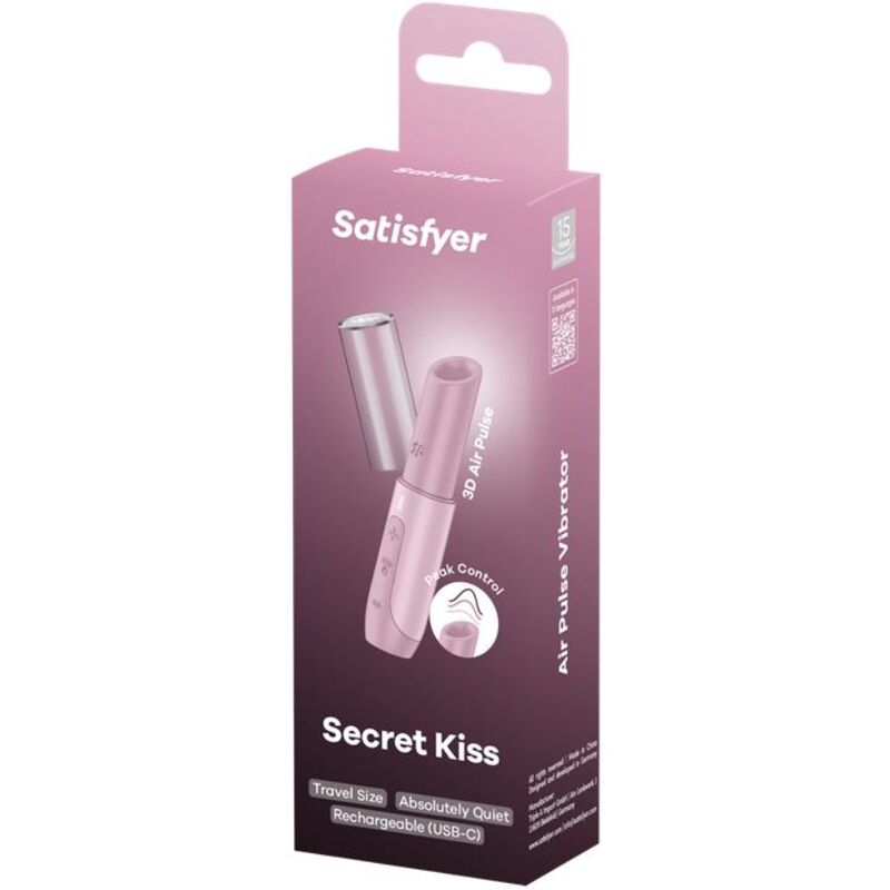 SATISFYER - ESTIMULADOR DE CLITÓRIS SECRET KISS WAVE ROSA
