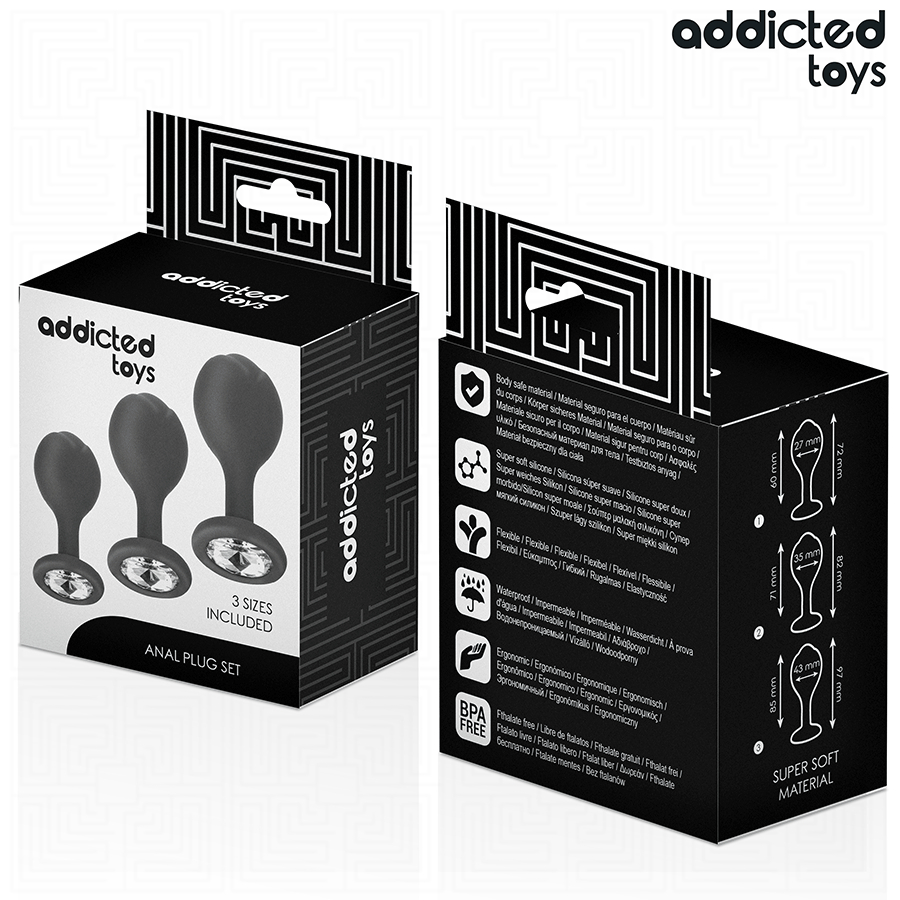 ADDICTED TOYS - CONJUNTO DE 3 PLUG ANAL COM JOIA
