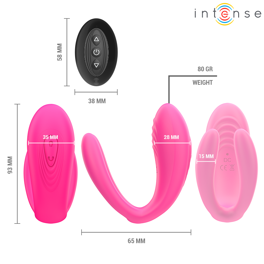 INTENSE - JULIA VIBRADOR DUPLO COM CONTROLE REMOTO