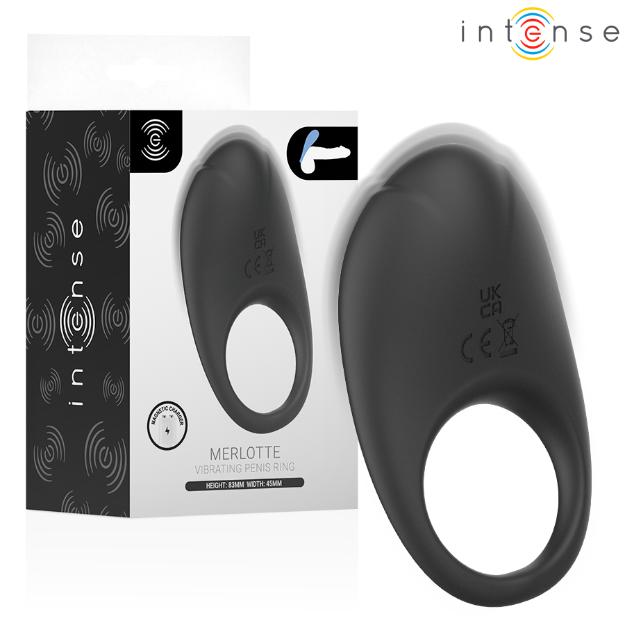 INTENSE - MERLOTTE VIBRATING PENIS RING WITH CLITORIS STIMULATION BLACK