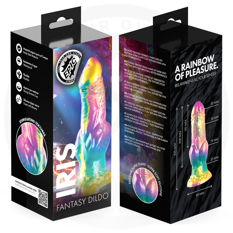 EPIC - DILDO IRIS COM TESTÍCULOS DE PRAZER ARCO-ÍRIS