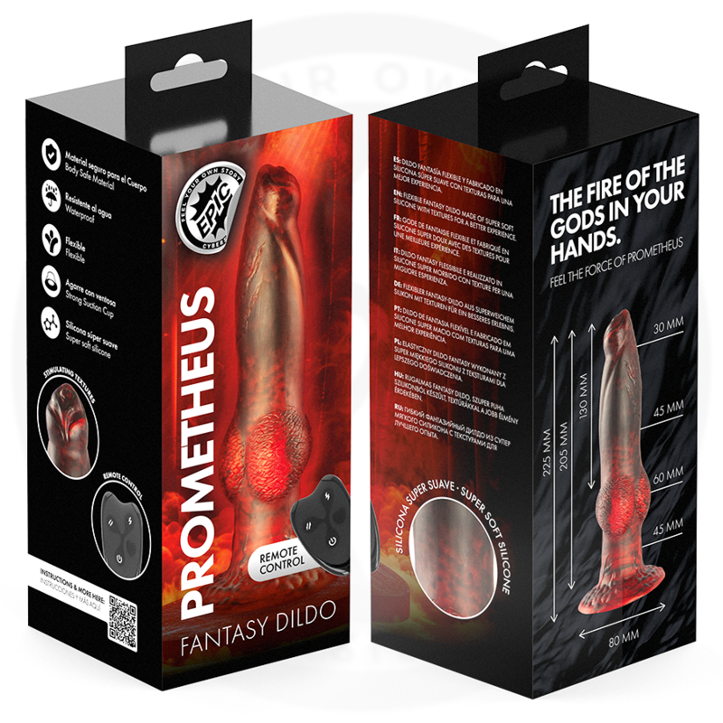 EPIC - PROMETHEUS TITAN FLAME DILDO RECARREGÁVEL COM CONTROLE REMOTO