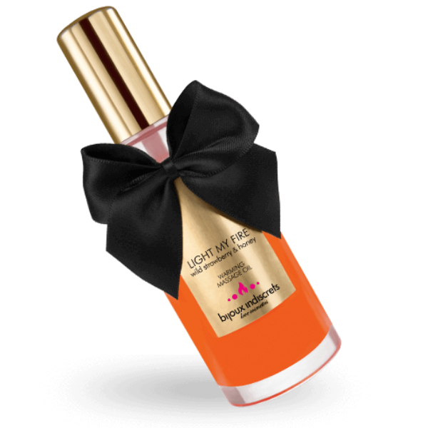 BIJOUX INDISCRETS - ÃLEO DE MASSAGEM EFEITO CALOR AROMA DE MORANGO