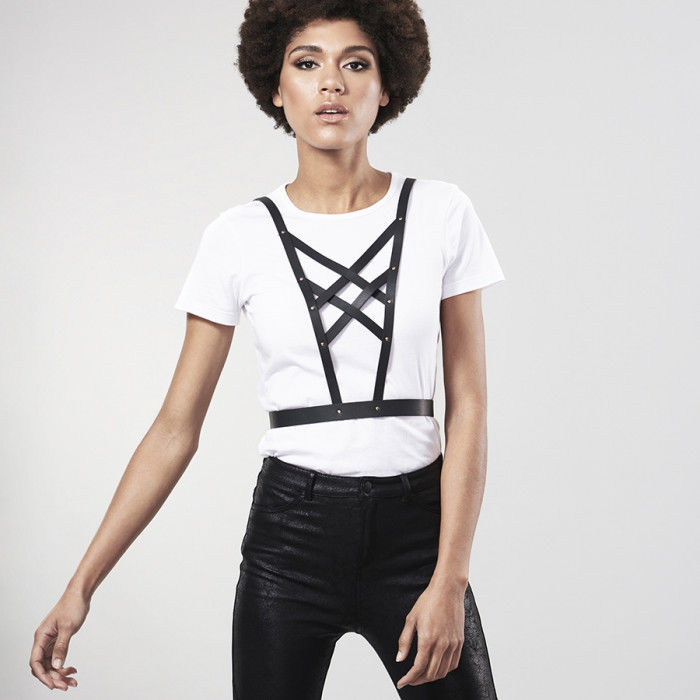 BIJOUX INDISCRETS - COLEIRA MAZE CROSSOVER COM DECOTE PRETO