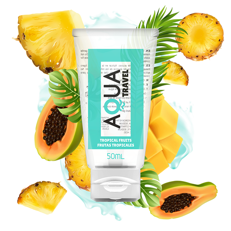 AQUA TRAVEL - LUBRIFICANTE À BASE DE ÁGUA AQUA TRAVEL SABOR DE FRAMBOESA SELVAGEM - 50 ML