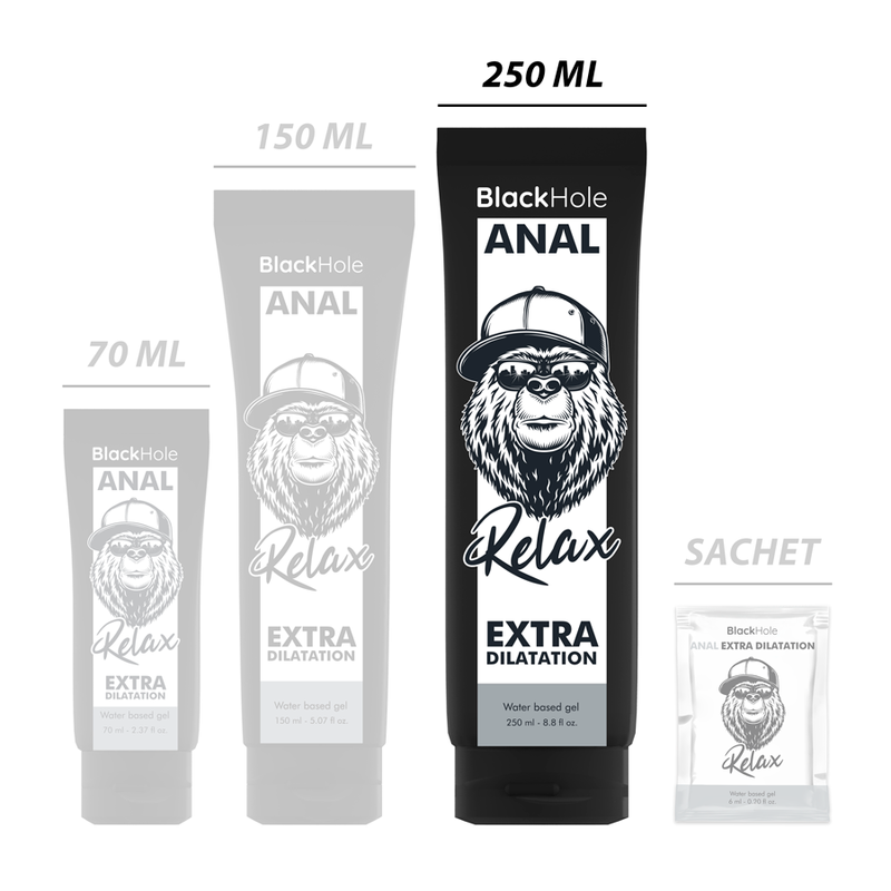 BLACK HOLE - GEL BASE D'ÁGUA DILATAÇÃO ANAL 250 ML