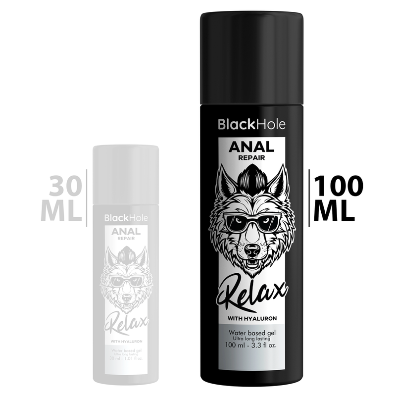 BLACK HOLE - REPARO ANAL RELAXANTE À BASE DE ÁGUA COM HIALURON 100 ML
