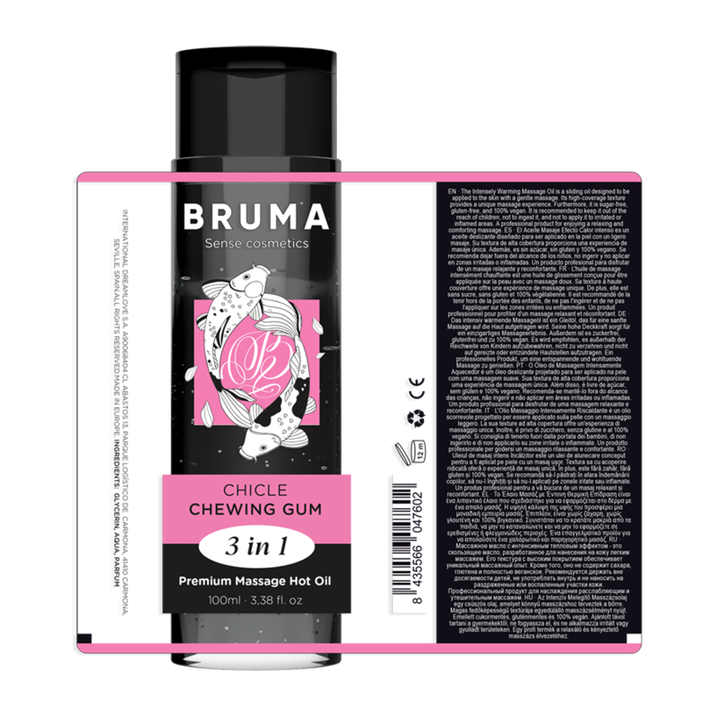BRUMA - ÓLEO DE MASSAGEM PREMIUM EFEITO CALOR SABORES 3 EM 1 - 100 ML