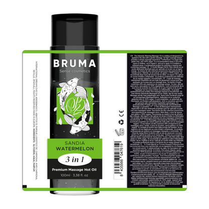 BRUMA - ÓLEO DE MASSAGEM PREMIUM EFEITO CALOR SABORES 3 EM 1 - 100 ML