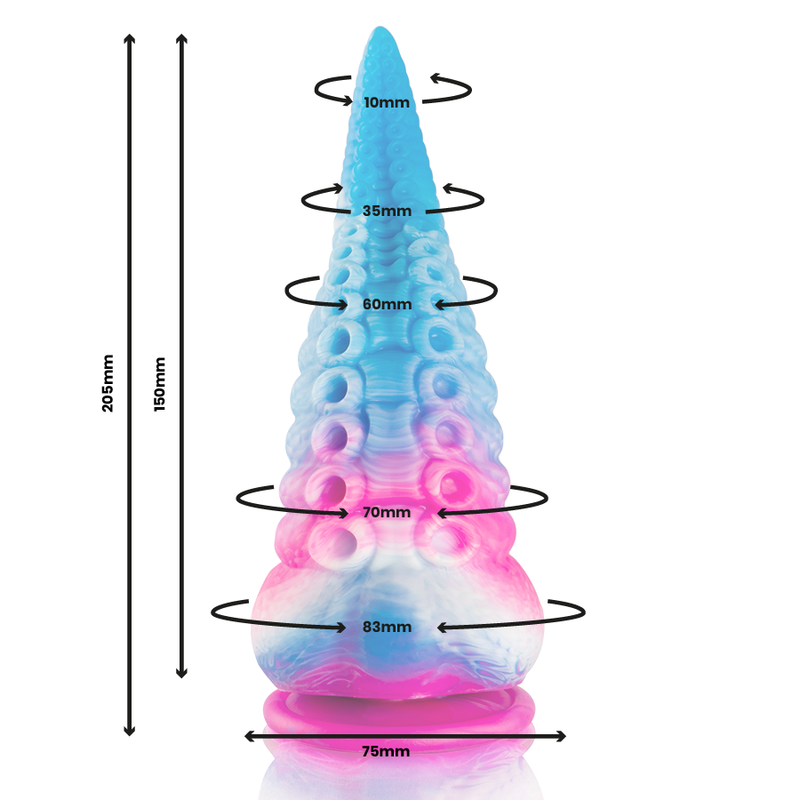 EPIC - PHORCYS DILDO COM TENTÁCULOS AZUIS TAMANHO GRANDE