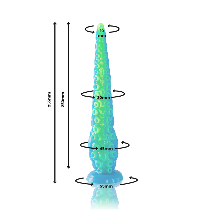 EPIC - SCYLLA DILDO COM TENTÁCULOS FINOS E FLUORESCENTES DE TAMANHO PEQUENO