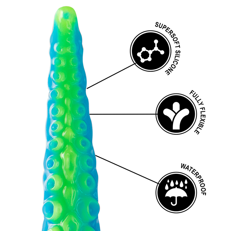 EPIC - SCYLLA DILDO COM TENTÁCULOS FINOS E FLUORESCENTES DE TAMANHO PEQUENO