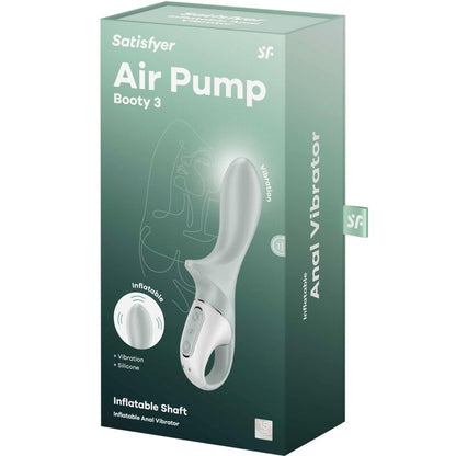 SATISFYER - AIR PUMP BOOTY 3 VIBRADOR ANAL INFLÁVEL GREYGREEN