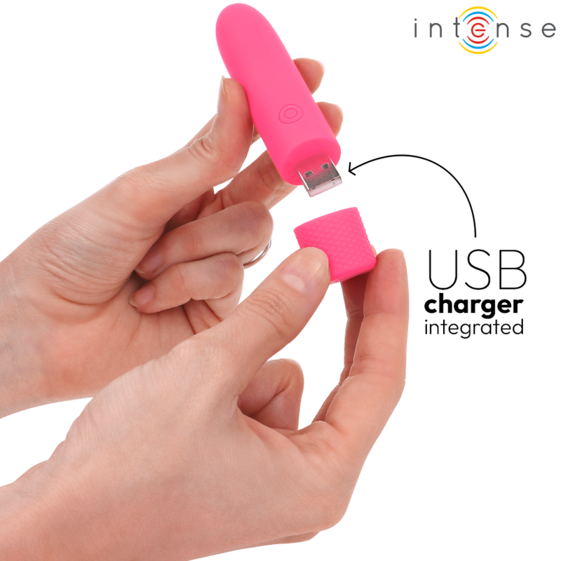 NTENSE - SYMONE USB RECARREGÁVEL VIBRATÓRIA BULLET 8 VIBRAÇÕES 10 X 2,2 CM