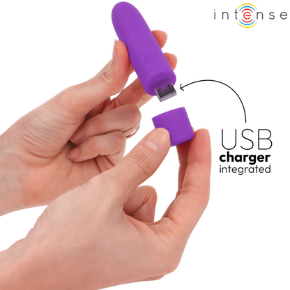 NTENSE - SYMONE USB RECARREGÁVEL VIBRATÓRIA BULLET 8 VIBRAÇÕES 10 X 2,2 CM