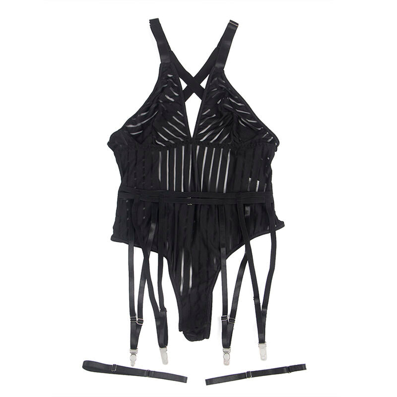 SUBBLIME - BODY COM CINTA-LIGA PRETO