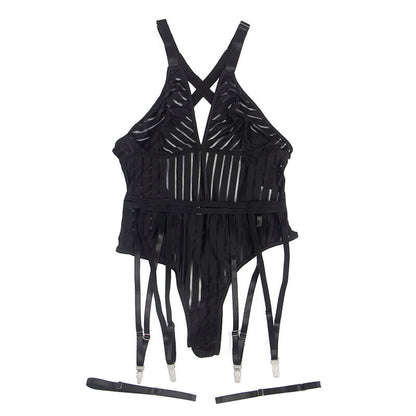 SUBBLIME - BODY COM CINTA-LIGA PRETO