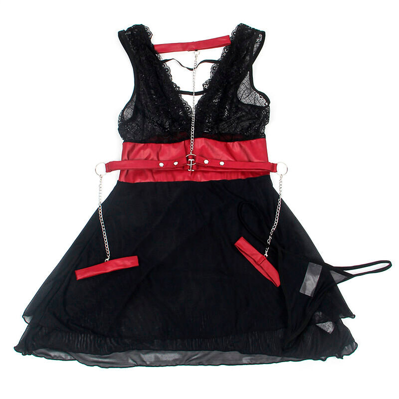 SUBBLIME - VESTIDO BONDAGE DE RENDA PRETO