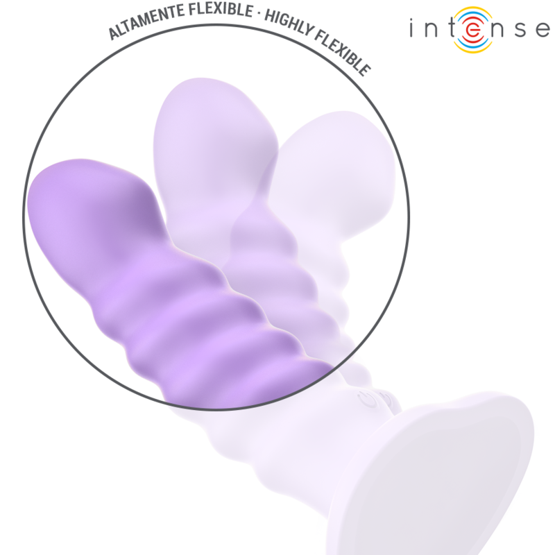 INTENSE - VIBRADOR BRENDA TAMANHO M DESIGN ESPIRAL 10 VIBRAÇÕES ROXO CONTROLE REMOTO