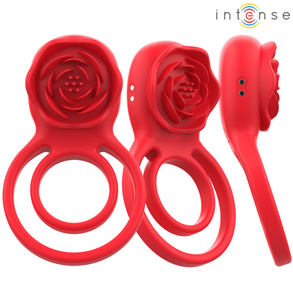 INTENSE - ESTIMULADOR GAIL ROSE 10 VIBRAÇÕES VERMELHO CONTROLE REMOTO