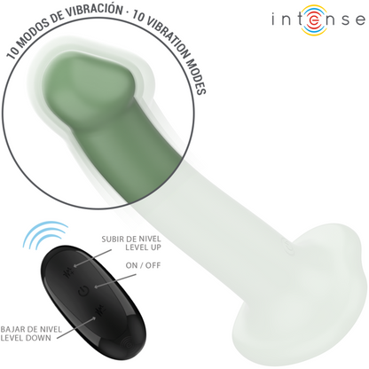INTENSE - VIBRADOR BECCA COM VENTOSA 10 VIBRAÇÕES VERDE CONTROLE REMOTO