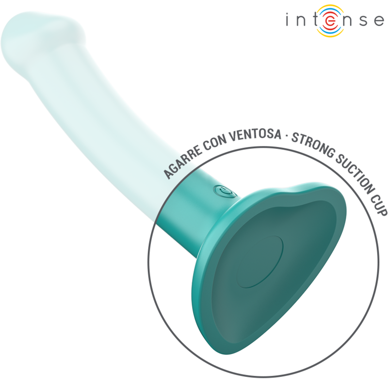 INTENSE - VIBRADOR KATIE COM VENTOSA 10 VIBRAÇÕES CONTROLE REMOTO AZUL