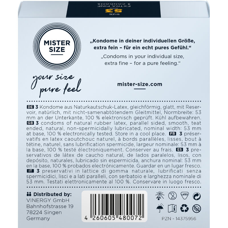 MISTER SIZE - PRESERVATIVO TAMANHO M 53 MM