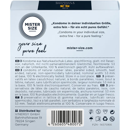 MISTER SIZE - PRESERVATIVO TAMANHO M 53 MM