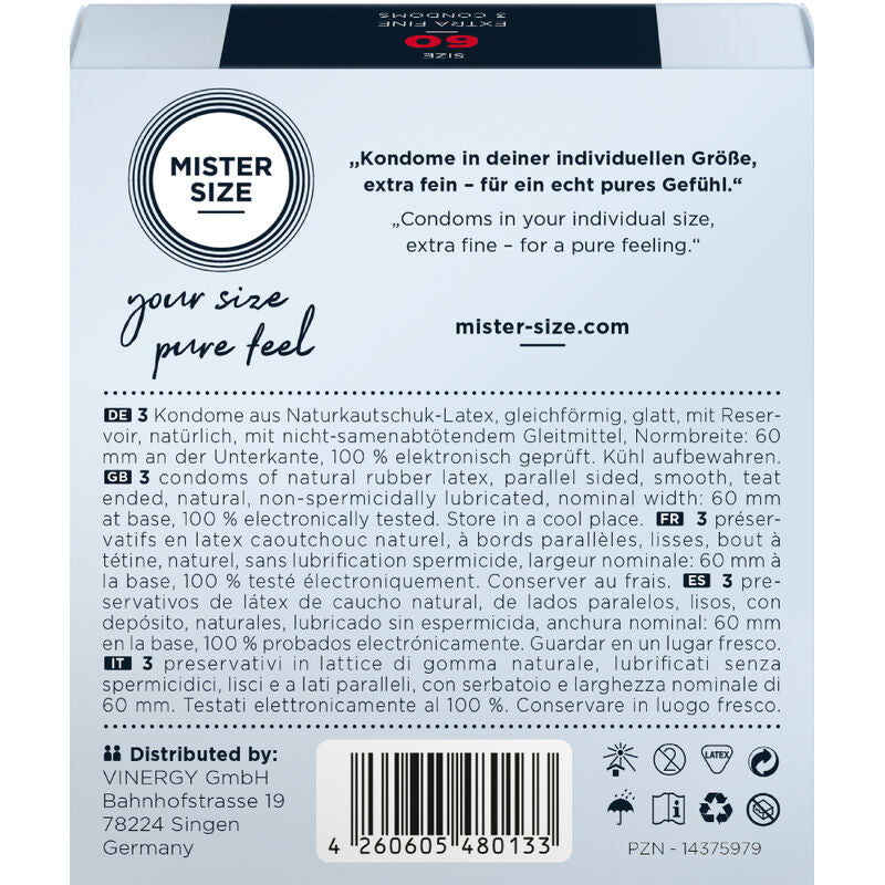 MISTER SIZE - PRESERVATIVO TAMANHO XL 60 MM