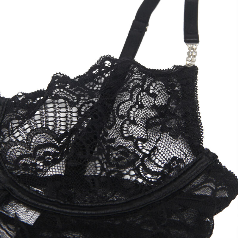 SUBBLIME - BABYDOLL DE RENDA COM ALÇAS AJUSTÁVEIS PRETO