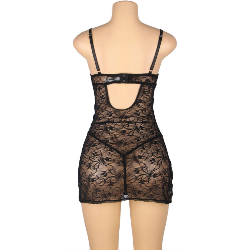 SUBBLIME - BABYDOLL DE RENDA COM ALÇAS AJUSTÁVEIS PRETO