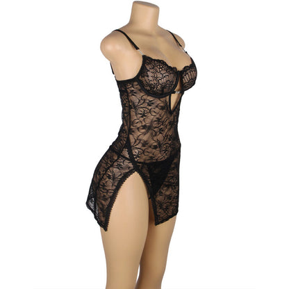 SUBBLIME - BABYDOLL DE RENDA COM ALÇAS AJUSTÁVEIS PRETO