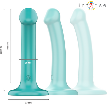 INTENSE - VIBRADOR KATIE COM VENTOSA 10 VIBRAÇÕES CONTROLE REMOTO AZUL