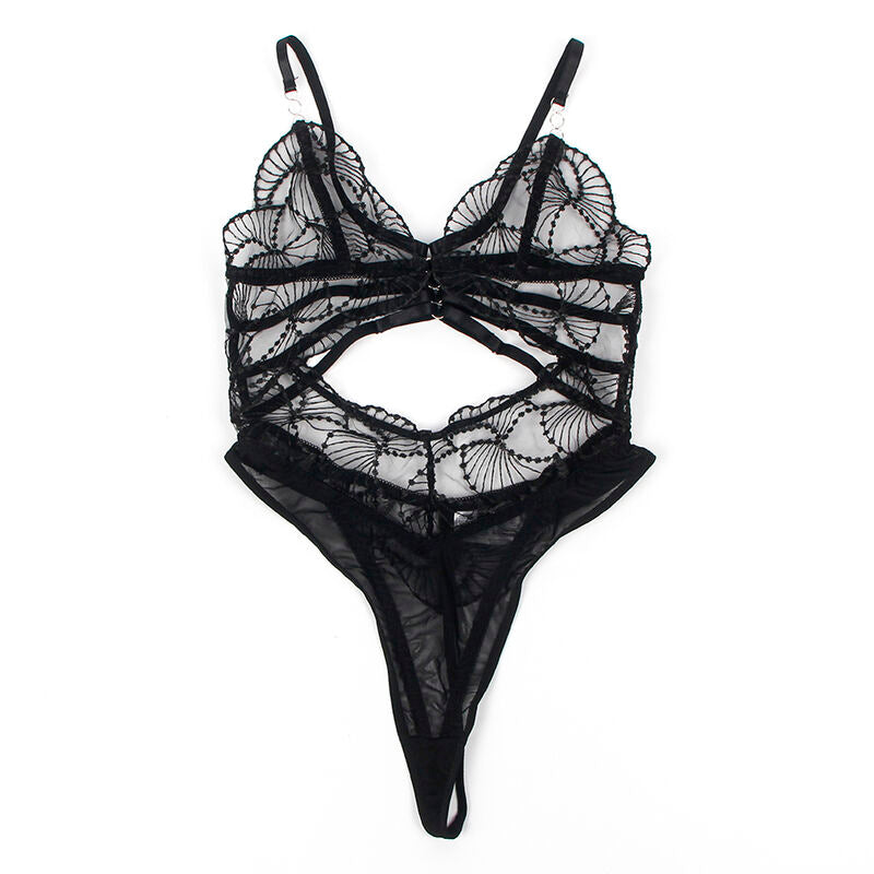 SUBBLIME - 955229 BODY TRANSPARENTE COM RENDA OCA PRETO L/XL