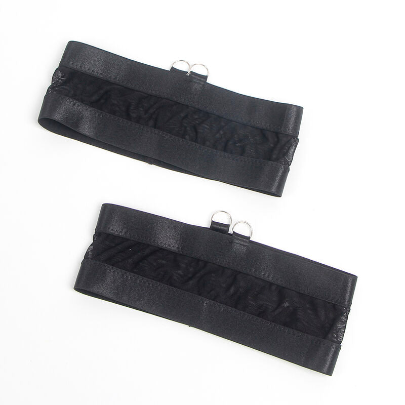 SUBBLIME - 955243 SUTIÃ BONDAGE PRETO COM CONJUNTO DE LIGA L/XL