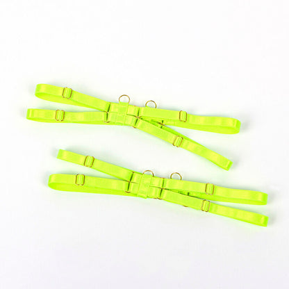 SUBBLIME - 955274 CONJUNTO DE SUTIÃ COM COLAR E DETALHES NAS PERNAS VERDE FLUORESCENTE S/M