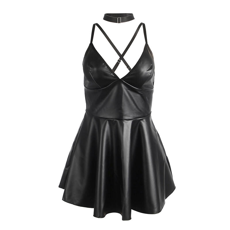 SUBBLIME - VESTIDO COM ALÇAS DE COURO