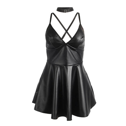 SUBBLIME - VESTIDO COM ALÇAS DE COURO