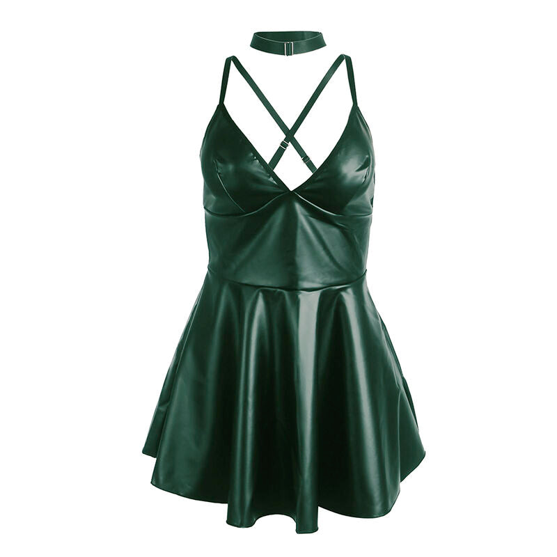 SUBBLIME - 955434 VESTIDO COM ALÇAS DE COURO VERDE S/M
