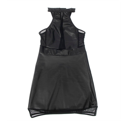 SUBBLIME - 955472 VESTIDO DECOTE HALTER COM TRANSPARÊNCIAS PRETO S/M