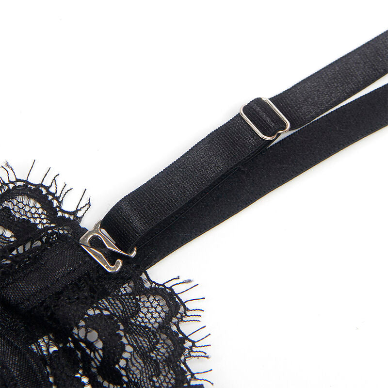 SUBBLIME - 955496 BODY DE RENDA COM LAÇOS E LIGAS PRETO S/M