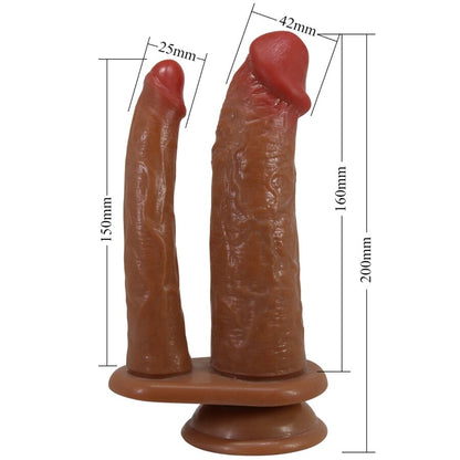 PRETTY LOVE - HULBERT DUPLO REALISTA DILDO COM VIBRAÇÃO MULATO
