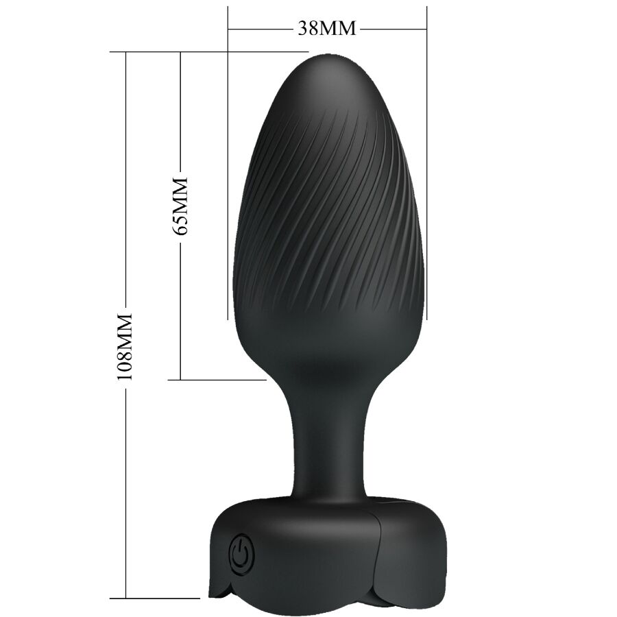 PRETTY LOVE - VARIAN ANAL PLUG COM LUZ LED PRETO 10,8 CM