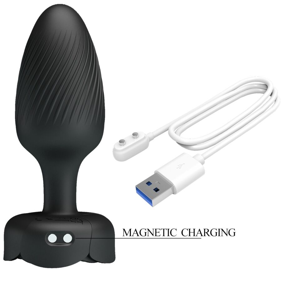 PRETTY LOVE - OSBORN PLUG ANAL COM LUZ LED PRETO 9,8 CM