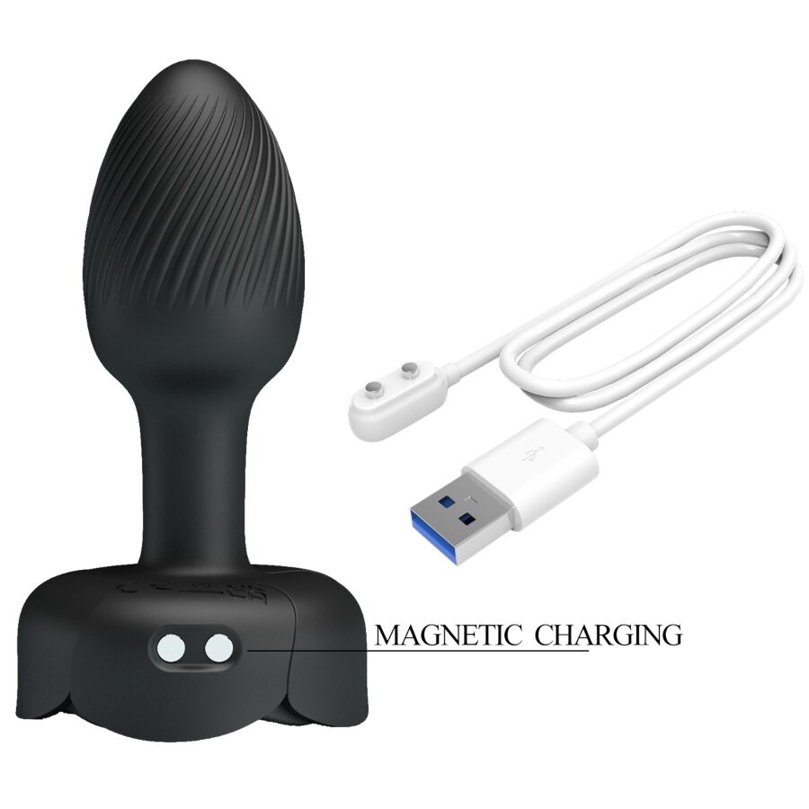 PRETTY LOVE - OLMAN PLUG ANAL COM LUZ LED PRETO 8,8 CM