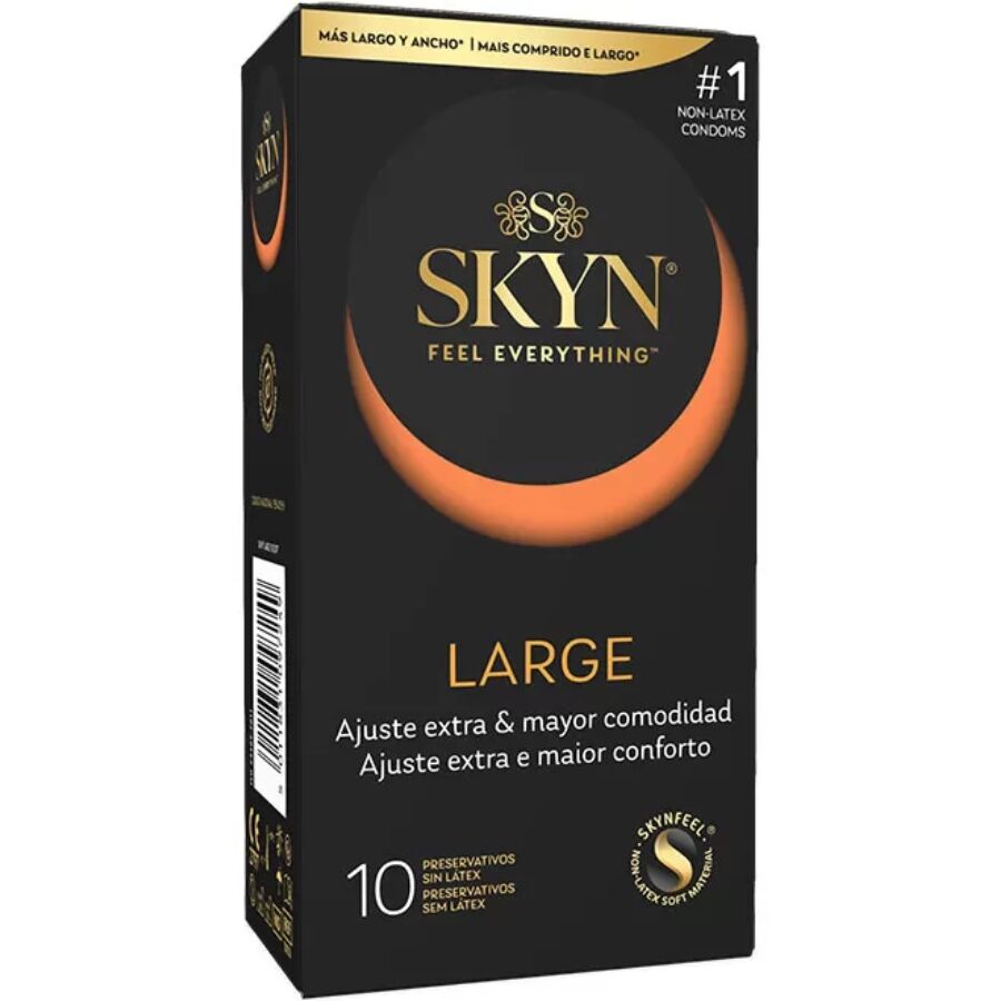 SKYN - PRESERVATIVOS GRANDES COM AJUSTE EXTRA 10 UNIDADES