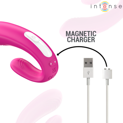 INTENSE - JANET DUAL ESTIMULADOR EM U E VIBRADOR COM CONTROLE REMOTO ROSA