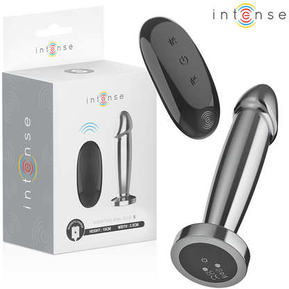 INTENSE - PLUG ANAL 10 VIBRAÇÕES DILDO DE METAL COM CONTROLE REMOTO S